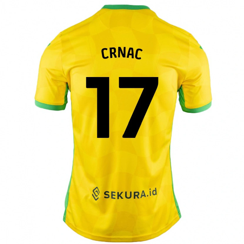 Danxen Donna Maglia Ante Crnac #17 Giallo Verde Kit Gara Home 2024/25 Maglietta