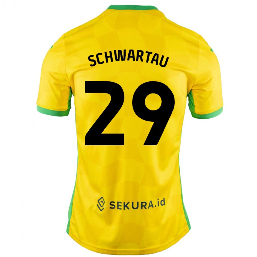 Danxen Donna Maglia Oscar Schwartau #29 Giallo Verde Kit Gara Home 2024/25 Maglietta