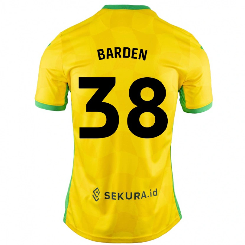 Danxen Donna Maglia Daniel Barden #38 Giallo Verde Kit Gara Home 2024/25 Maglietta