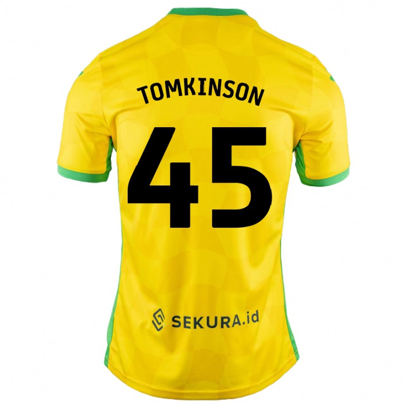 Danxen Donna Maglia Jonathan Tomkinson #45 Giallo Verde Kit Gara Home 2024/25 Maglietta