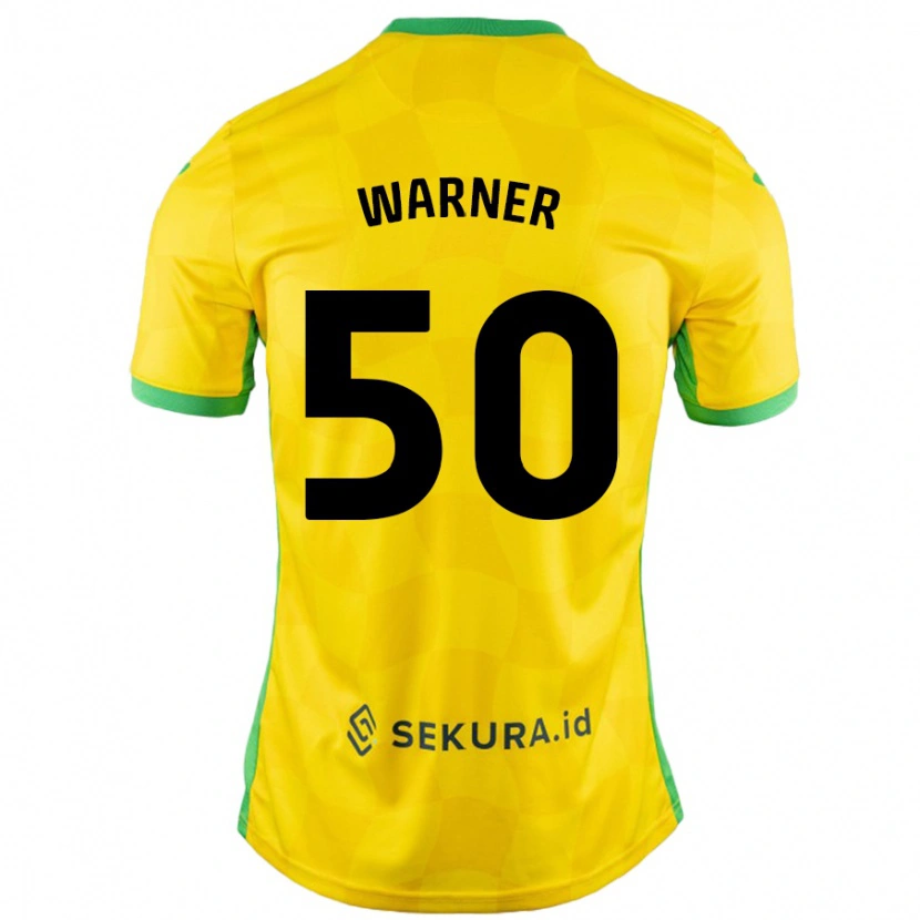 Danxen Donna Maglia Jaden Warner #50 Giallo Verde Kit Gara Home 2024/25 Maglietta