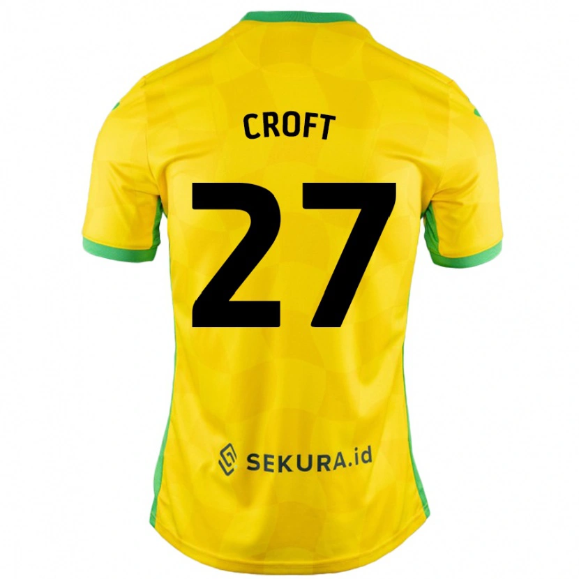 Danxen Donna Maglia Mary Croft #27 Giallo Verde Kit Gara Home 2024/25 Maglietta