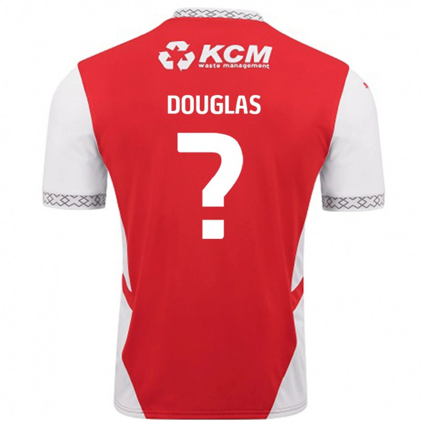 Danxen Donna Maglia Hamish Douglas #0 Rosso Bianco Kit Gara Home 2024/25 Maglietta