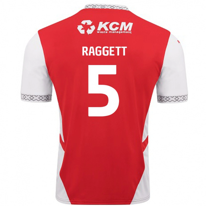 Danxen Donna Maglia Sean Raggett #5 Rosso Bianco Kit Gara Home 2024/25 Maglietta