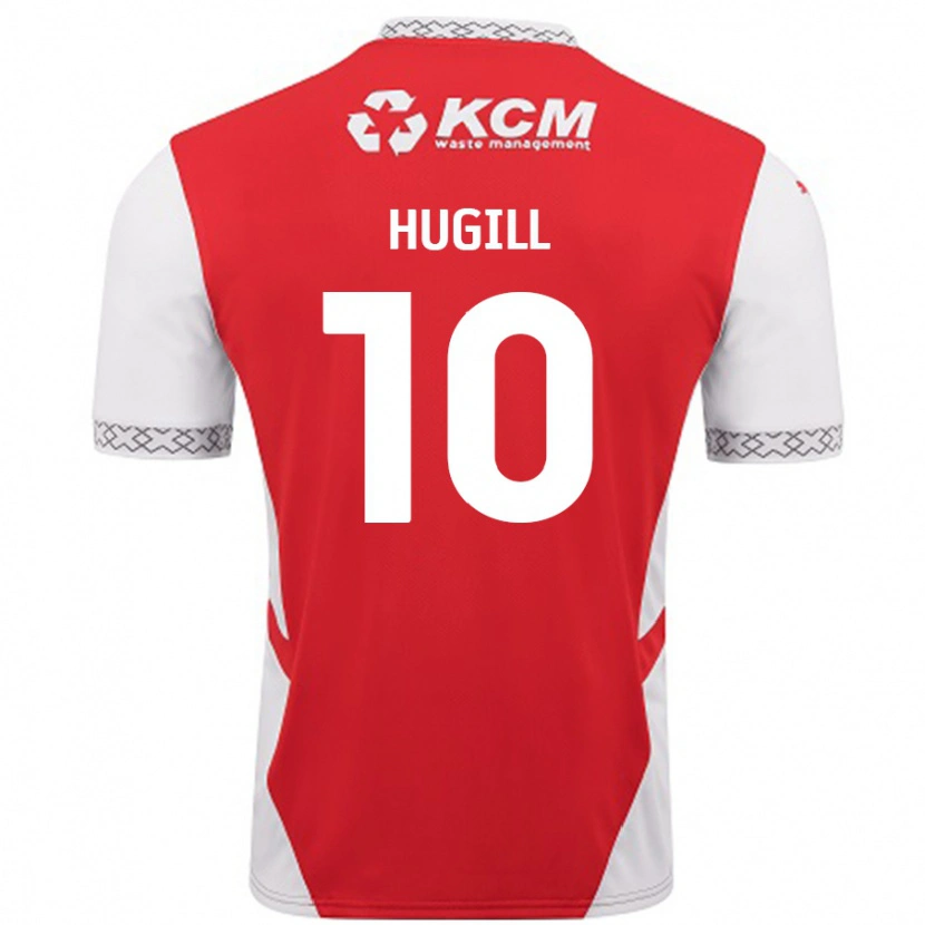 Danxen Donna Maglia Jordan Hugill #10 Rosso Bianco Kit Gara Home 2024/25 Maglietta