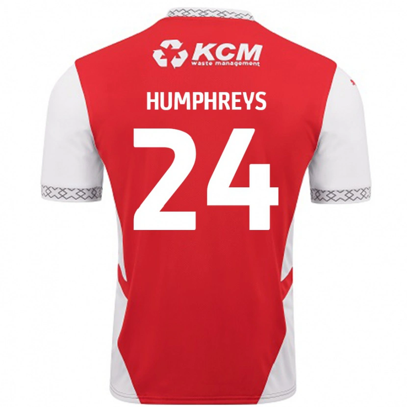 Danxen Donna Maglia Cameron Humphreys #24 Rosso Bianco Kit Gara Home 2024/25 Maglietta