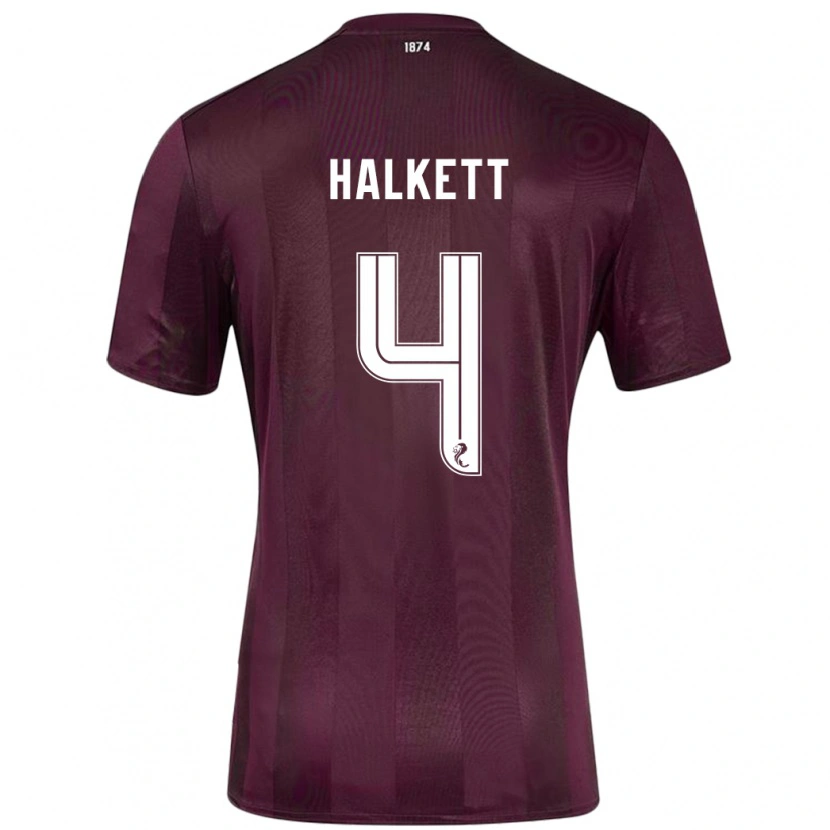 Danxen Donna Maglia Craig Halkett #4 Borgogna Kit Gara Home 2024/25 Maglietta