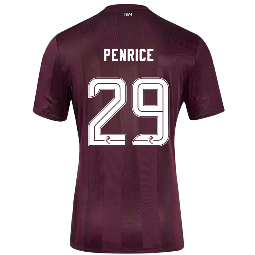 Danxen Donna Maglia James Penrice #29 Borgogna Kit Gara Home 2024/25 Maglietta