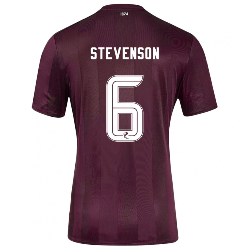 Danxen Donna Maglia Gus Stevenson #6 Borgogna Kit Gara Home 2024/25 Maglietta