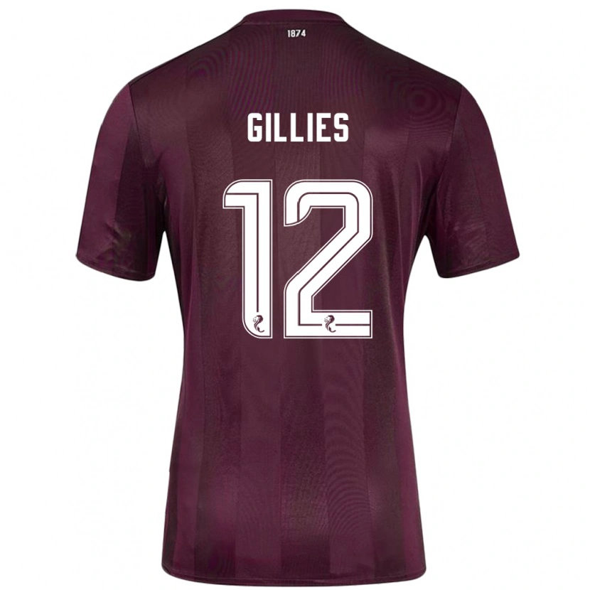 Danxen Donna Maglia Matthew Gillies #12 Borgogna Kit Gara Home 2024/25 Maglietta