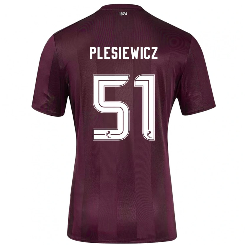 Danxen Donna Maglia Szymon Plesiewicz #51 Borgogna Kit Gara Home 2024/25 Maglietta
