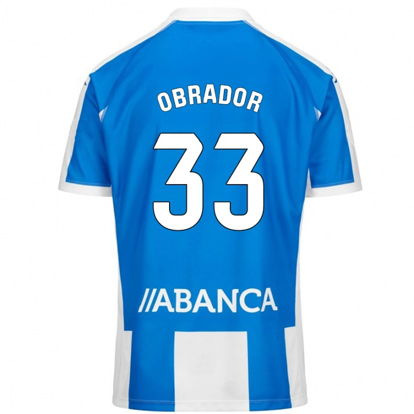 Danxen Donna Maglia Rafa Obrador #33 Blu Bianco Kit Gara Home 2024/25 Maglietta