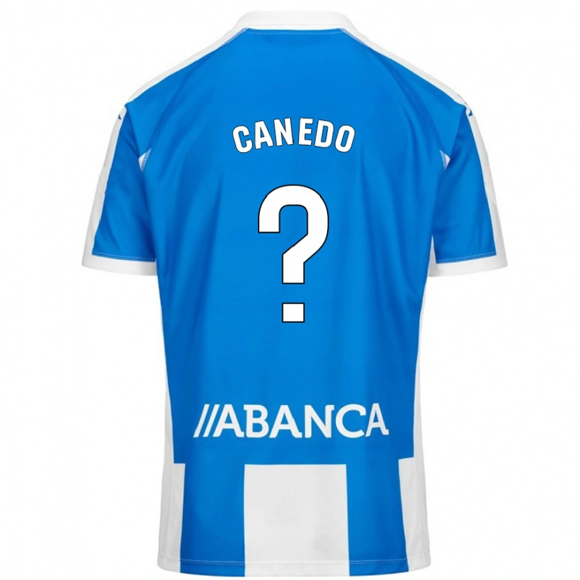 Danxen Donna Maglia Damián Canedo #0 Blu Bianco Kit Gara Home 2024/25 Maglietta