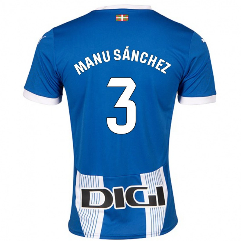 Danxen Donna Maglia Manu Sánchez #3 Blu Kit Gara Home 2024/25 Maglietta