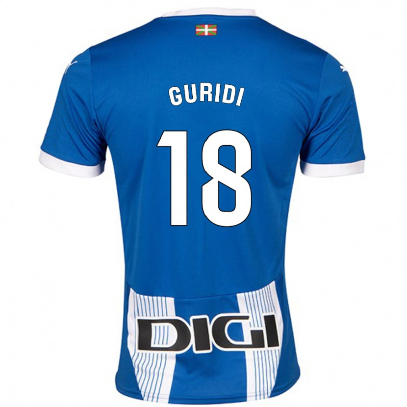 Danxen Donna Maglia Jon Guridi #18 Blu Kit Gara Home 2024/25 Maglietta