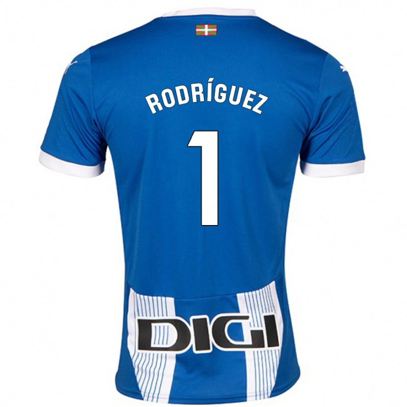 Danxen Donna Maglia Adrián Rodríguez #1 Blu Kit Gara Home 2024/25 Maglietta