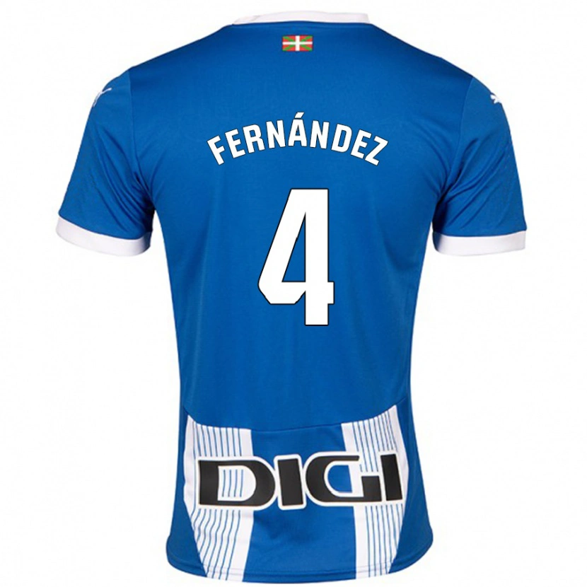 Danxen Donna Maglia Aritz Fernández #4 Blu Kit Gara Home 2024/25 Maglietta
