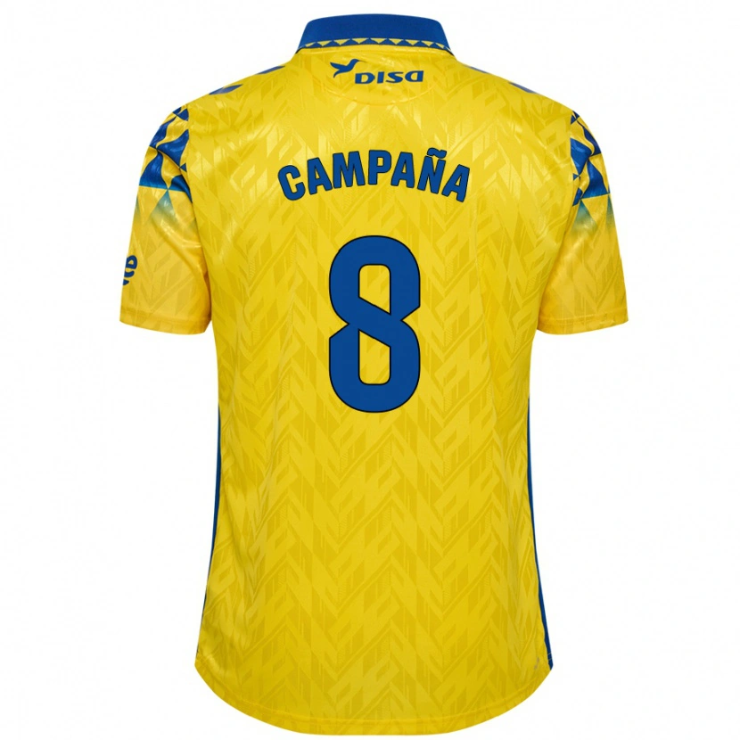 Danxen Donna Maglia José Campaña #8 Giallo Blu Kit Gara Home 2024/25 Maglietta