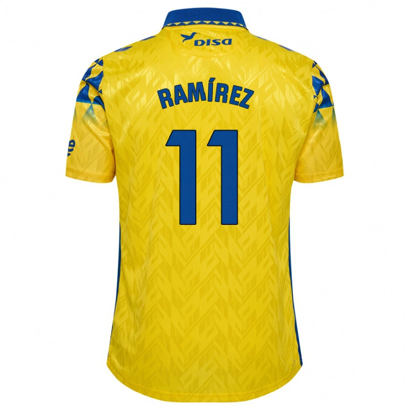 Danxen Donna Maglia Benito Ramírez #11 Giallo Blu Kit Gara Home 2024/25 Maglietta