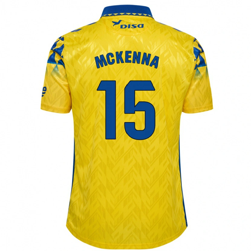 Danxen Donna Maglia Scott Mckenna #15 Giallo Blu Kit Gara Home 2024/25 Maglietta