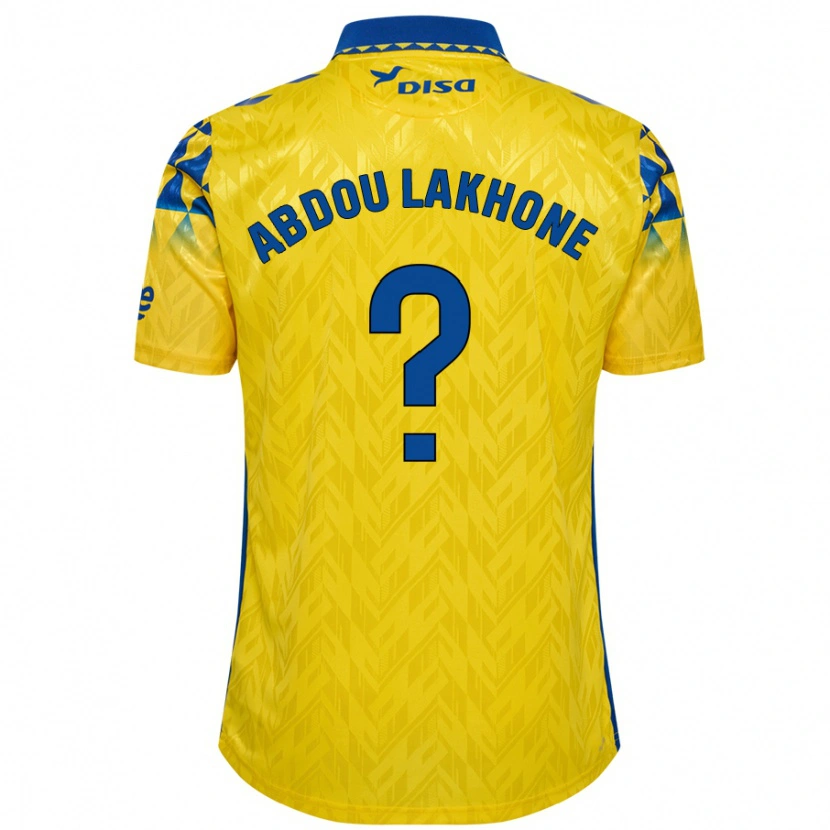 Danxen Donna Maglia Pape Abdou Lakhone #0 Giallo Blu Kit Gara Home 2024/25 Maglietta