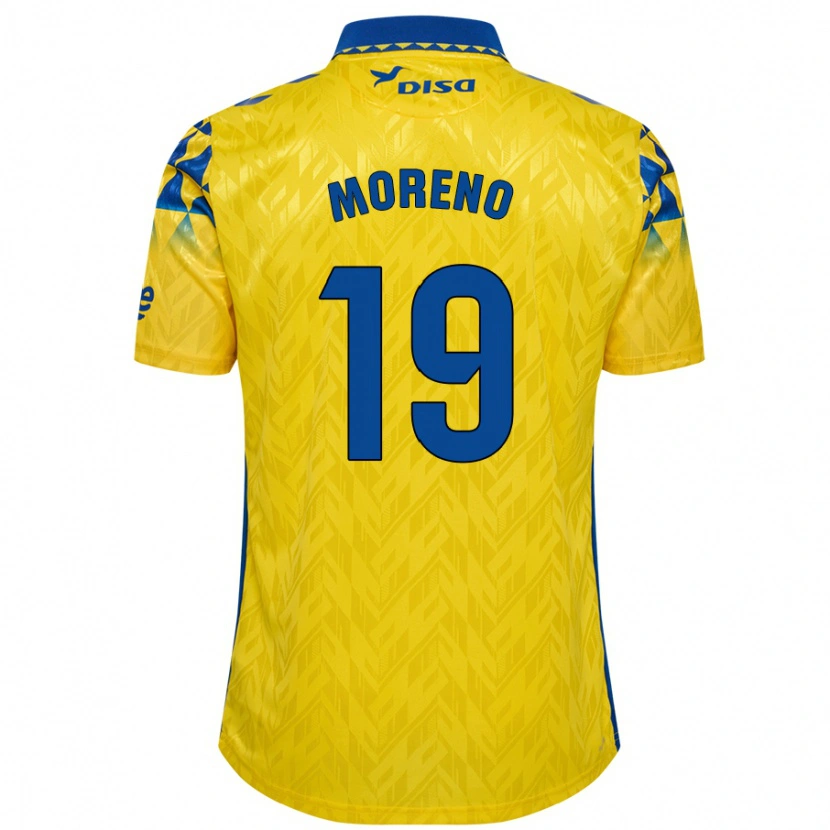 Danxen Donna Maglia Fernando Moreno #19 Giallo Blu Kit Gara Home 2024/25 Maglietta