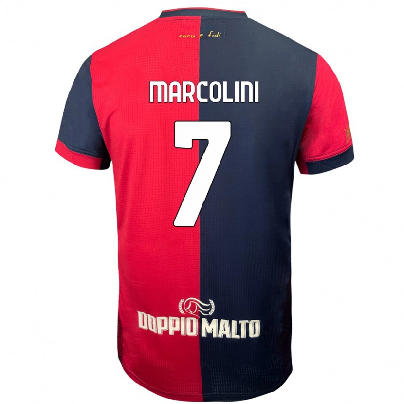 Danxen Donna Maglia Diego Marcolini #7 Rosso Blu Più Scuro Kit Gara Home 2024/25 Maglietta
