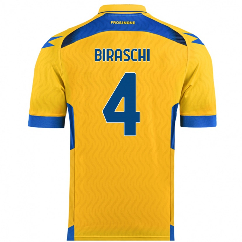 Danxen Donna Maglia Davide Biraschi #4 Giallo Kit Gara Home 2024/25 Maglietta