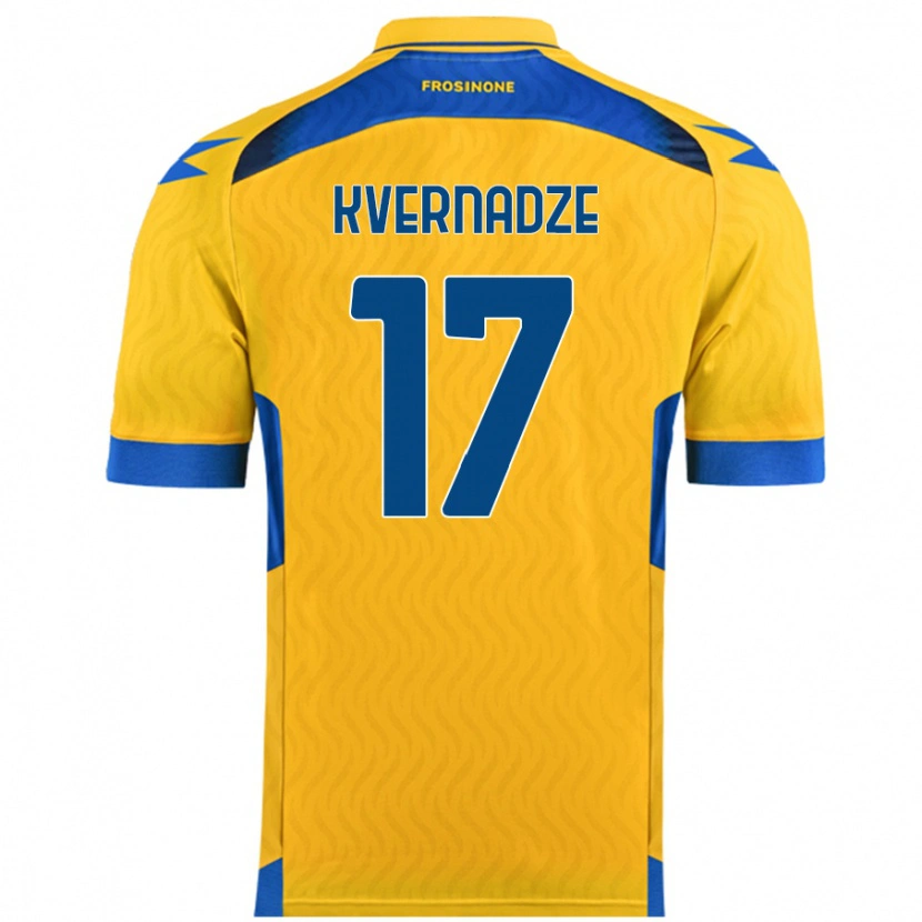 Danxen Donna Maglia Giorgi Kvernadze #17 Giallo Kit Gara Home 2024/25 Maglietta