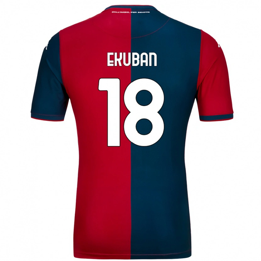 Danxen Donna Maglia Caleb Ekuban #18 Rosso Blu Scuro Kit Gara Home 2024/25 Maglietta