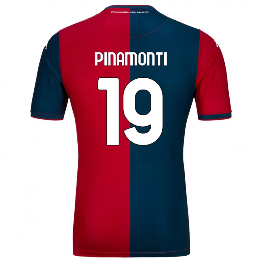 Danxen Donna Maglia Andrea Pinamonti #19 Rosso Blu Scuro Kit Gara Home 2024/25 Maglietta