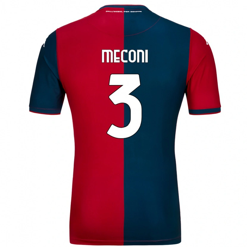 Danxen Donna Maglia Edoardo Meconi #3 Rosso Blu Scuro Kit Gara Home 2024/25 Maglietta