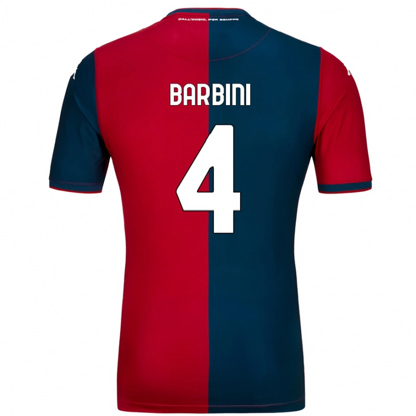 Danxen Donna Maglia Matteo Barbini #4 Rosso Blu Scuro Kit Gara Home 2024/25 Maglietta