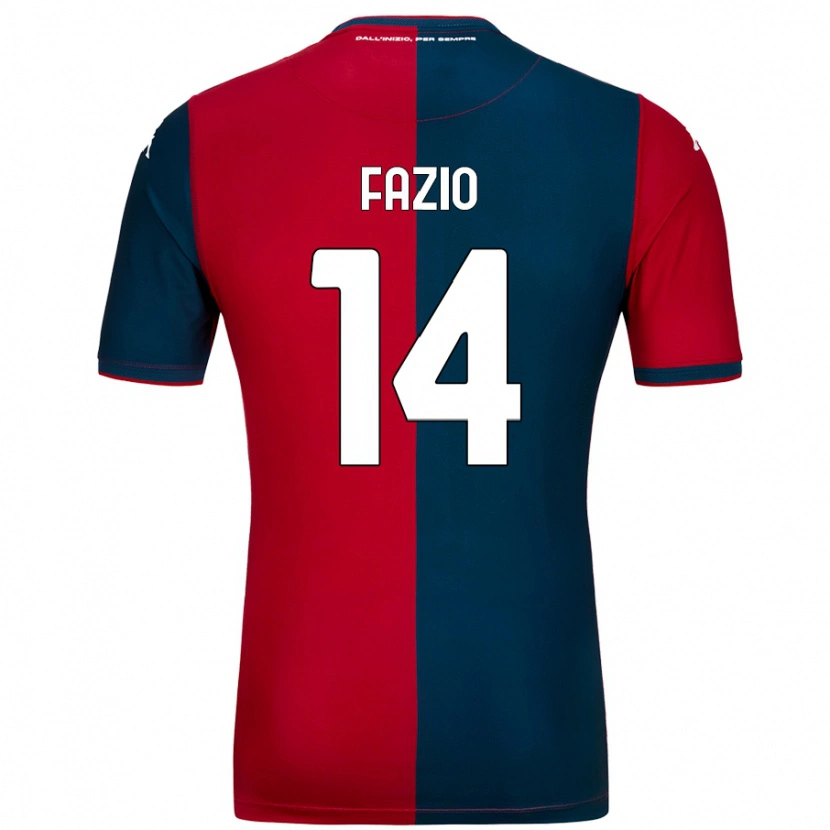 Danxen Donna Maglia Tommaso Fazio #14 Rosso Blu Scuro Kit Gara Home 2024/25 Maglietta