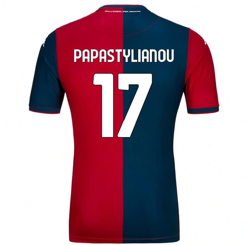 Danxen Donna Maglia Lysandros Andreas Papastylianou #17 Rosso Blu Scuro Kit Gara Home 2024/25 Maglietta