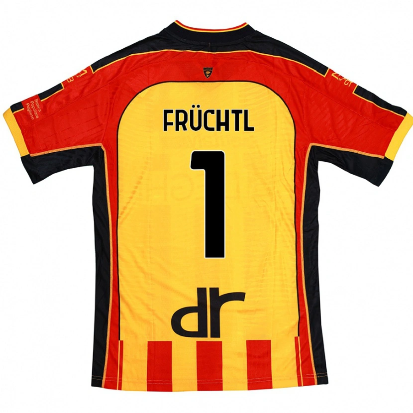 Danxen Donna Maglia Christian Früchtl #1 Giallo Rosso Kit Gara Home 2024/25 Maglietta
