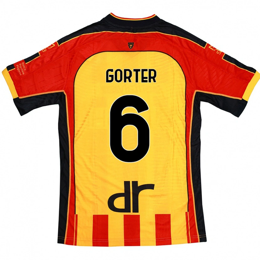 Danxen Donna Maglia Olaf Gorter #6 Giallo Rosso Kit Gara Home 2024/25 Maglietta