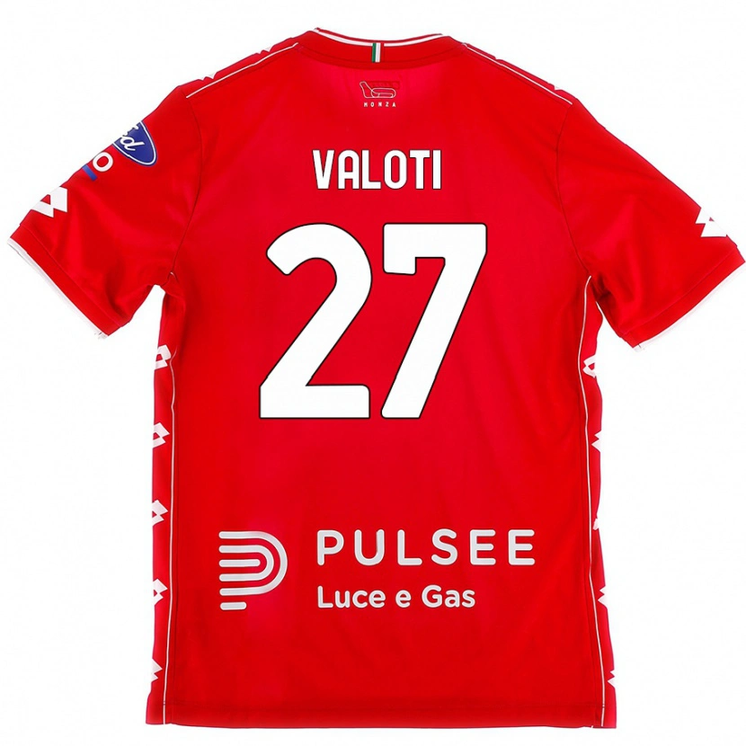 Danxen Donna Maglia Mattia Valoti #27 Rosso Bianco Kit Gara Home 2024/25 Maglietta