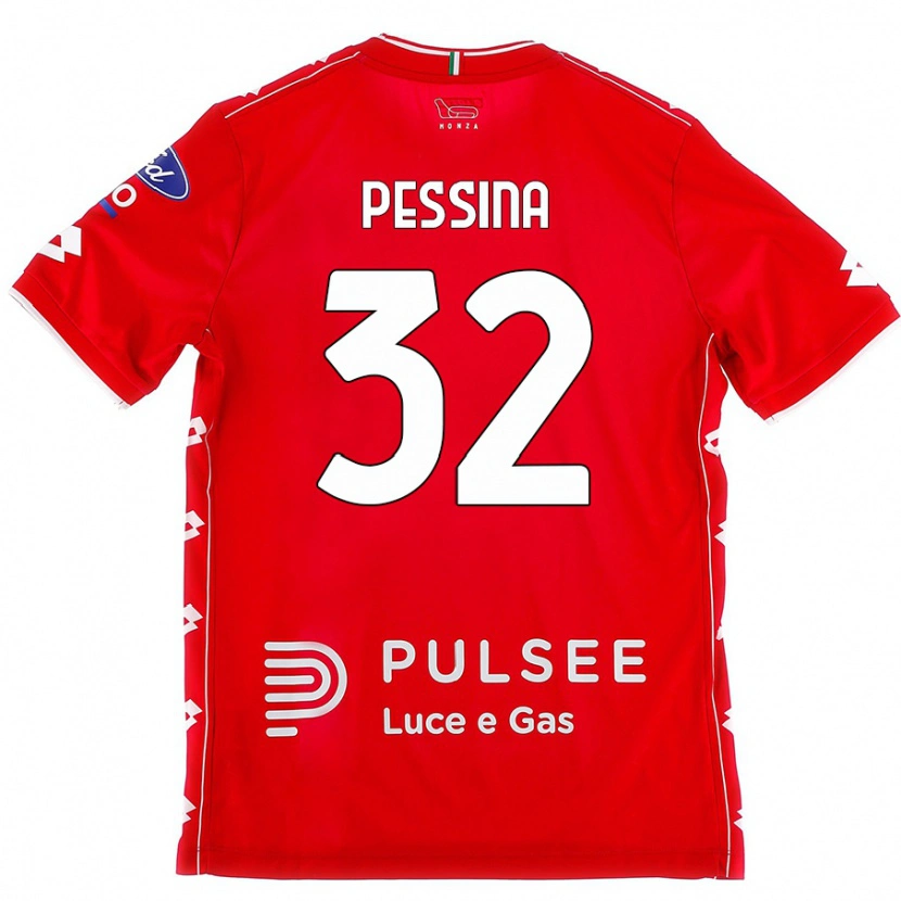 Danxen Donna Maglia Matteo Pessina #32 Rosso Bianco Kit Gara Home 2024/25 Maglietta