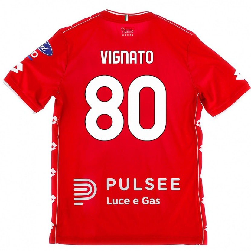 Danxen Donna Maglia Samuele Vignato #80 Rosso Bianco Kit Gara Home 2024/25 Maglietta