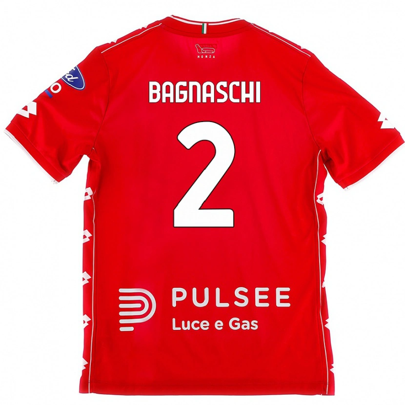 Danxen Donna Maglia Alessandro Bagnaschi #2 Rosso Bianco Kit Gara Home 2024/25 Maglietta