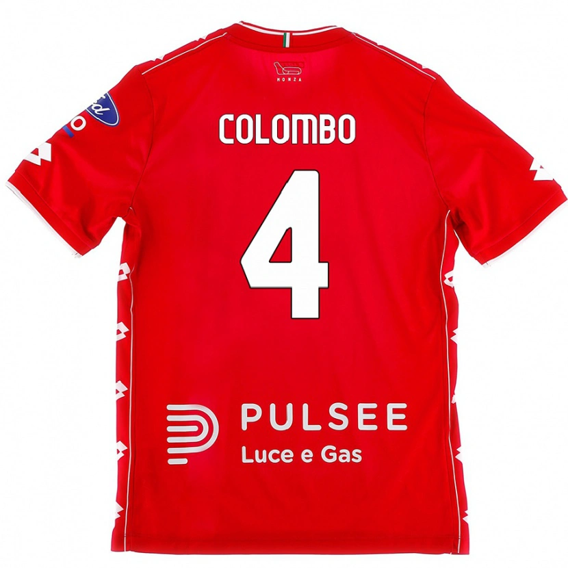 Danxen Donna Maglia Leonardo Colombo #4 Rosso Bianco Kit Gara Home 2024/25 Maglietta