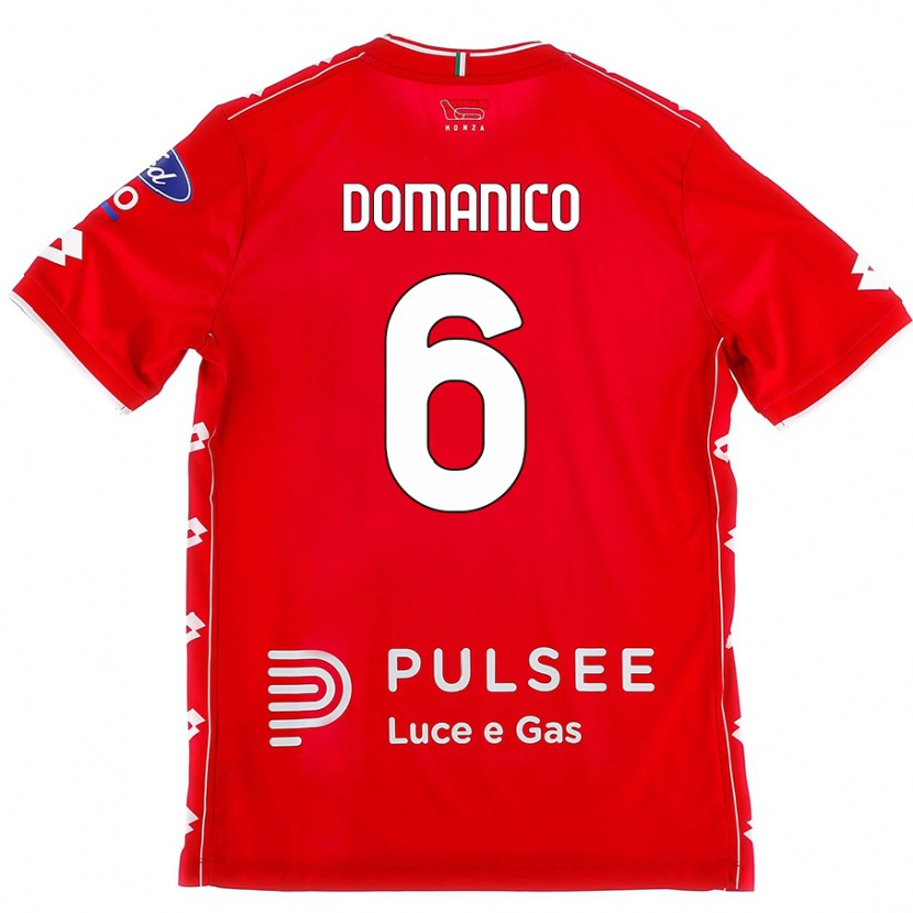 Danxen Donna Maglia Saverio Domanico #6 Rosso Bianco Kit Gara Home 2024/25 Maglietta