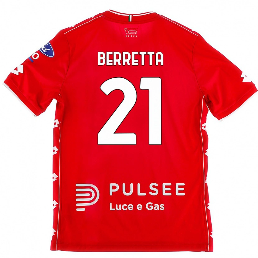 Danxen Donna Maglia Alessandro Berretta #21 Rosso Bianco Kit Gara Home 2024/25 Maglietta