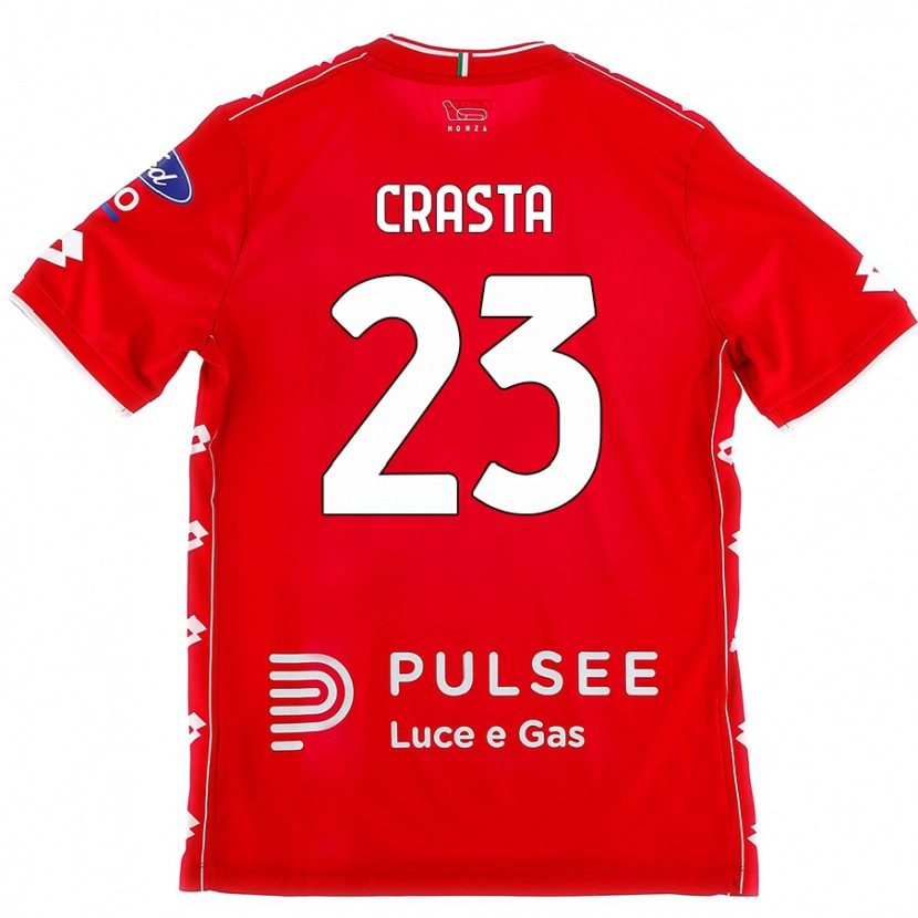Danxen Donna Maglia Mario Crasta #23 Rosso Bianco Kit Gara Home 2024/25 Maglietta