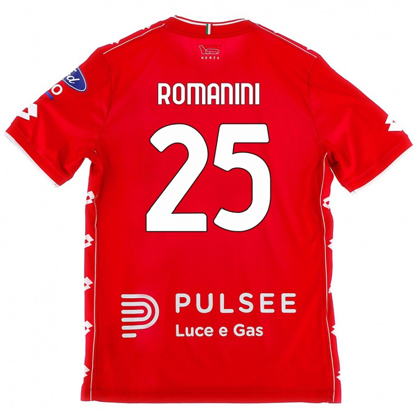 Danxen Donna Maglia Andrea Romanini #25 Rosso Bianco Kit Gara Home 2024/25 Maglietta