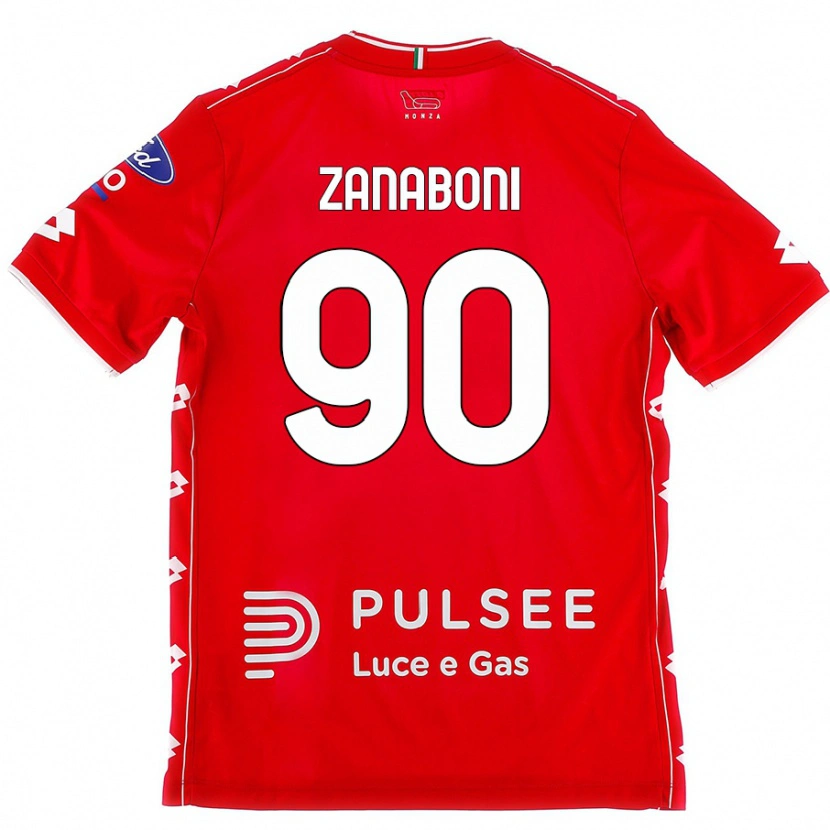 Danxen Donna Maglia Emanuele Zanaboni #90 Rosso Bianco Kit Gara Home 2024/25 Maglietta