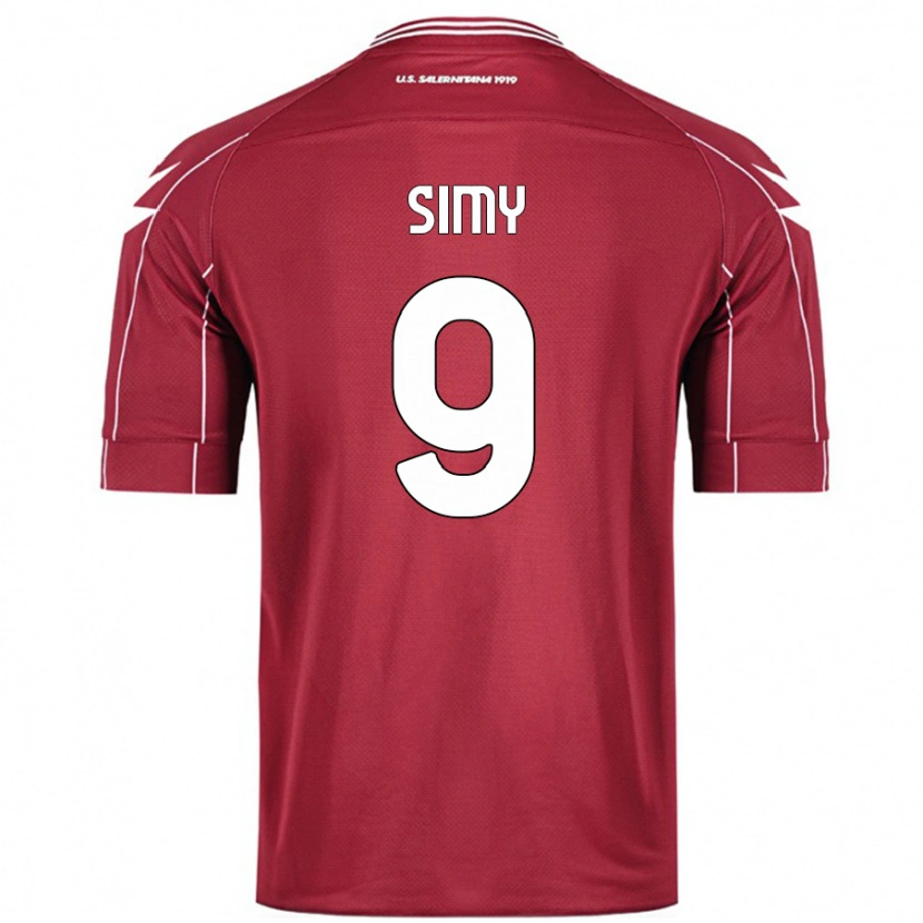 Danxen Donna Maglia Simy #9 Borgogna Kit Gara Home 2024/25 Maglietta