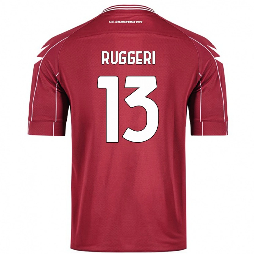 Danxen Donna Maglia Fabio Ruggeri #13 Borgogna Kit Gara Home 2024/25 Maglietta
