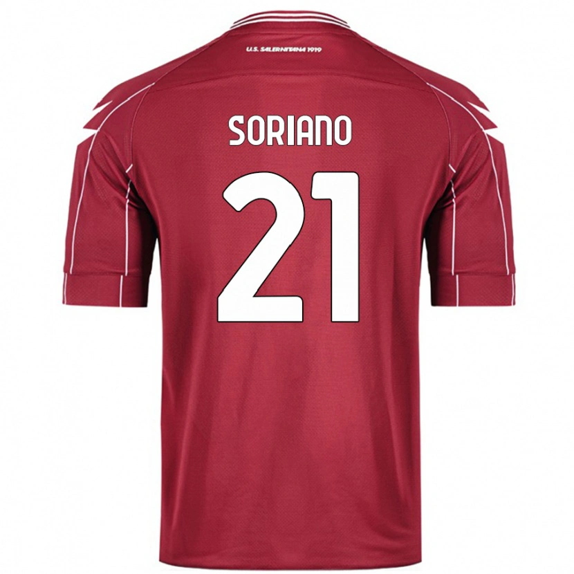 Danxen Donna Maglia Roberto Soriano #21 Borgogna Kit Gara Home 2024/25 Maglietta